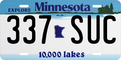 MN license plate 337SUC
