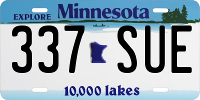 MN license plate 337SUE