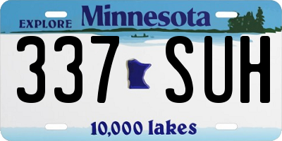 MN license plate 337SUH