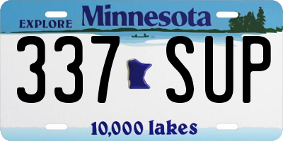MN license plate 337SUP