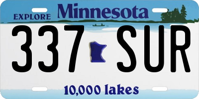 MN license plate 337SUR