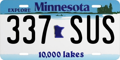 MN license plate 337SUS