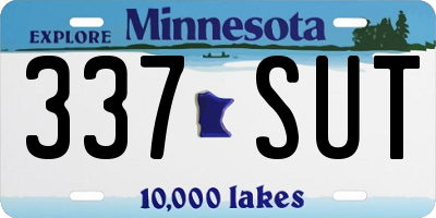 MN license plate 337SUT