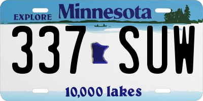 MN license plate 337SUW