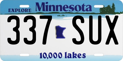 MN license plate 337SUX