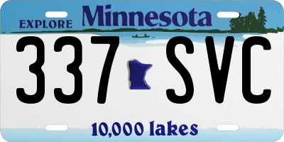 MN license plate 337SVC