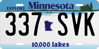 MN license plate 337SVK