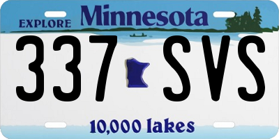 MN license plate 337SVS