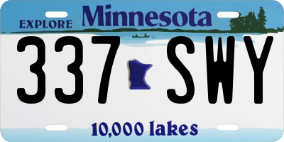 MN license plate 337SWY