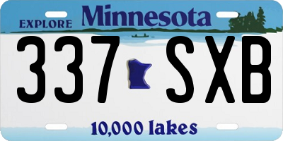 MN license plate 337SXB