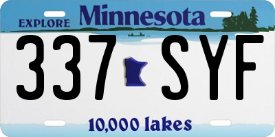 MN license plate 337SYF