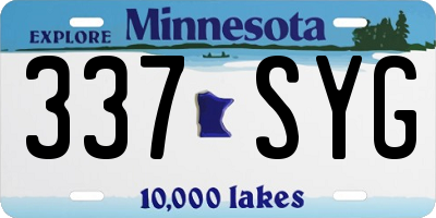 MN license plate 337SYG