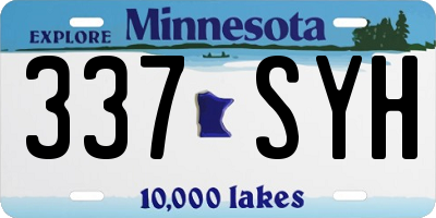 MN license plate 337SYH