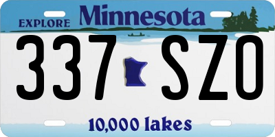 MN license plate 337SZO