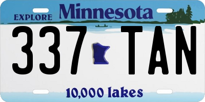 MN license plate 337TAN