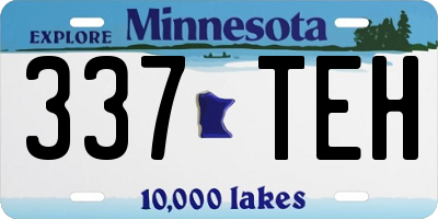 MN license plate 337TEH