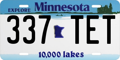MN license plate 337TET