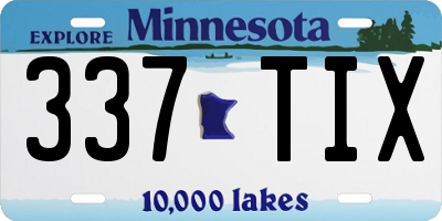 MN license plate 337TIX