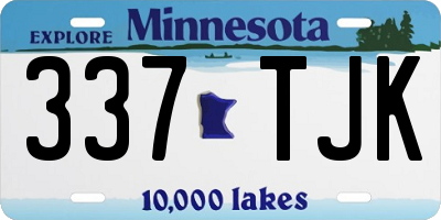 MN license plate 337TJK