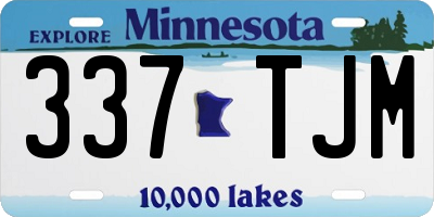 MN license plate 337TJM