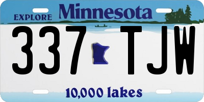 MN license plate 337TJW