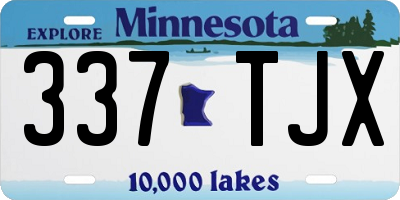 MN license plate 337TJX