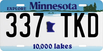 MN license plate 337TKD