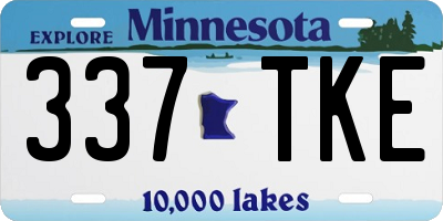 MN license plate 337TKE