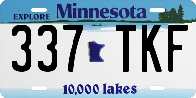 MN license plate 337TKF