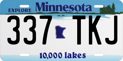 MN license plate 337TKJ