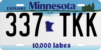 MN license plate 337TKK