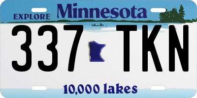 MN license plate 337TKN