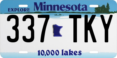 MN license plate 337TKY