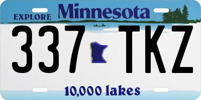 MN license plate 337TKZ