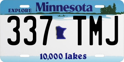MN license plate 337TMJ