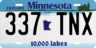 MN license plate 337TNX