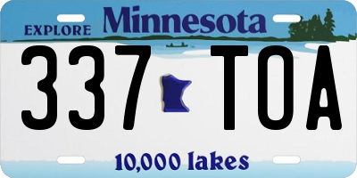 MN license plate 337TOA