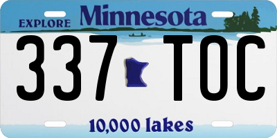 MN license plate 337TOC