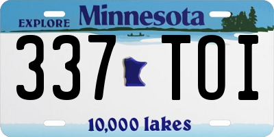 MN license plate 337TOI