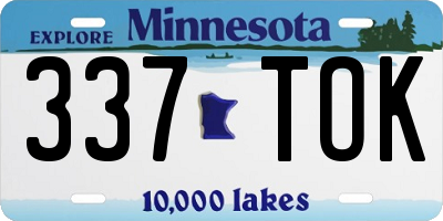 MN license plate 337TOK