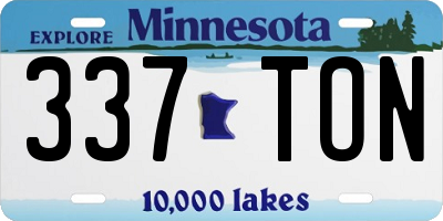 MN license plate 337TON