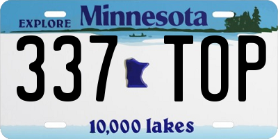 MN license plate 337TOP