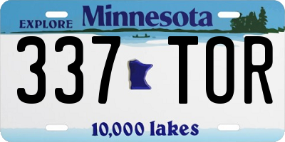 MN license plate 337TOR