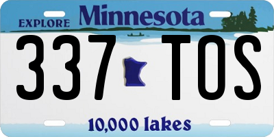 MN license plate 337TOS