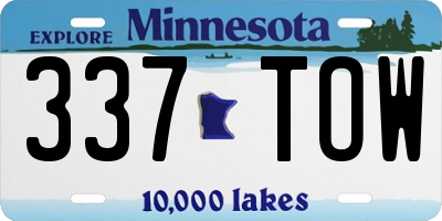 MN license plate 337TOW