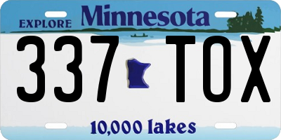 MN license plate 337TOX