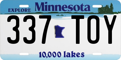 MN license plate 337TOY