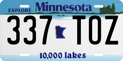 MN license plate 337TOZ