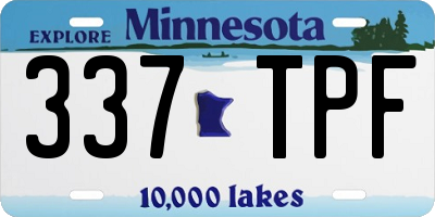 MN license plate 337TPF