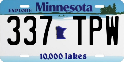 MN license plate 337TPW